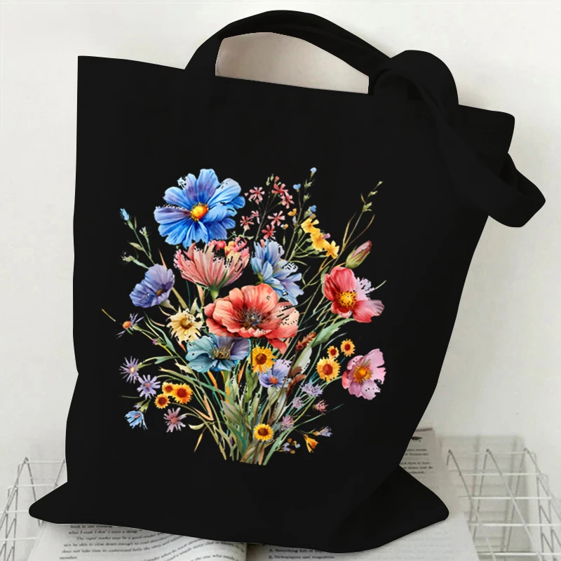 

Boho Wildflowers Print Graphics Tote Bag Women's Floral Plant Shoulder Bag Fashion Gifts for Teachers Y2K Purses and Handbags