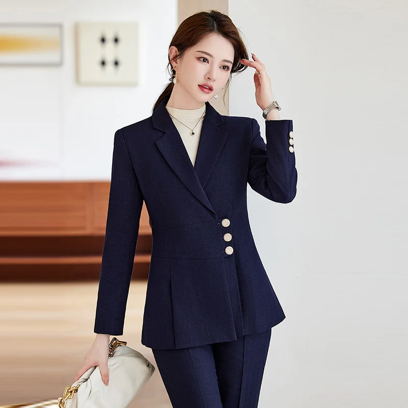 Fashion Elegant Styles Pants Set Formal Pantsuits for Women Professional Office Work Wear Autumn Winter Career Trousers Sets