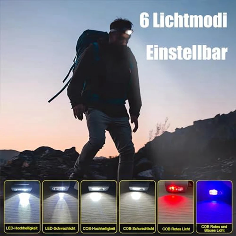 Imagem -04 - Forte Magnético Led Clip Lâmpada Luz de Corrida Jogging Farol 1200 Lumens Lâmpada de Peito Durável Camping Luz Pacote de 2