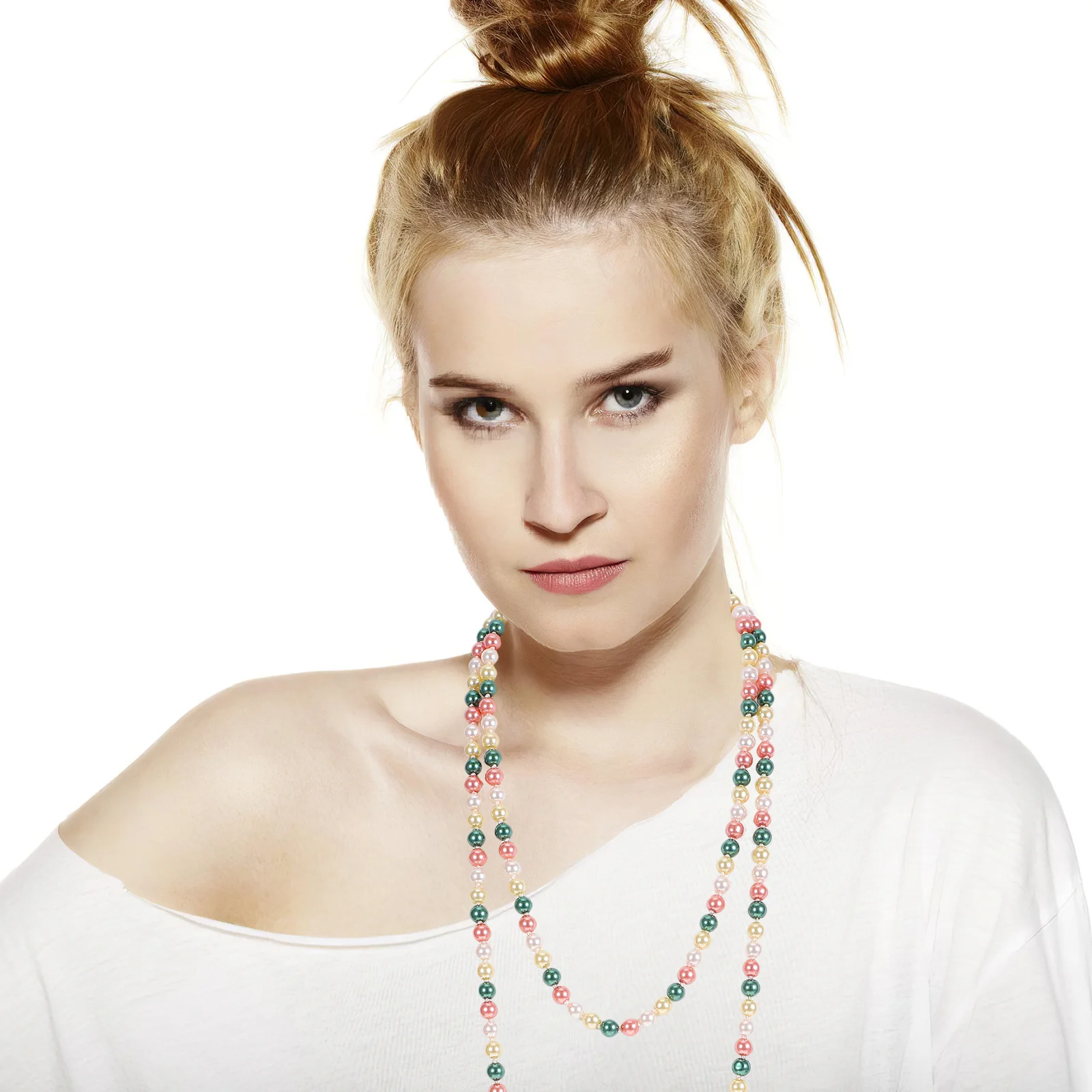 

Pearl Necklace Colorful Artificial Faux Pearl Sweater Chain For Party Jewelry Clothes Decoration Accessory