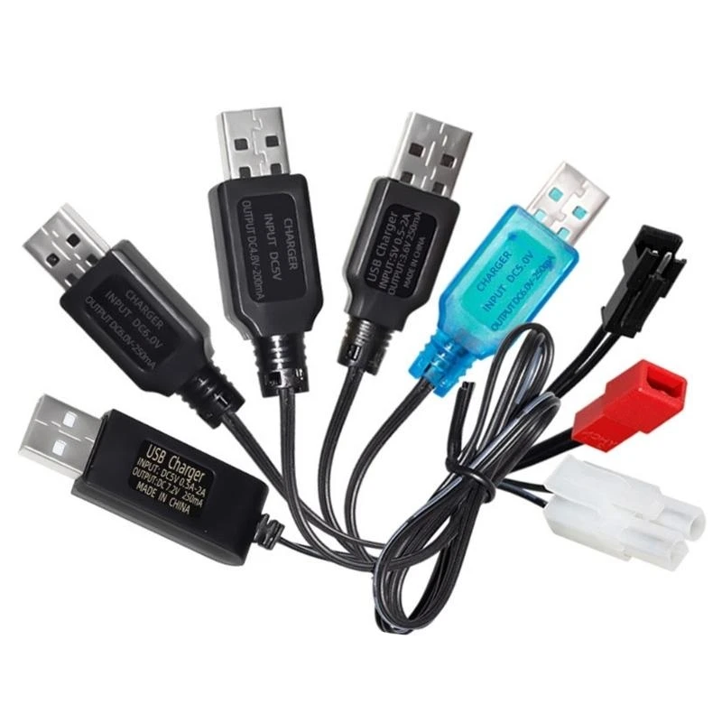 B03F 3.6V 4.8V 6V 7.2V LiPo Battery USB Cable for RemoteControl Car Truck SM2P/JST/KETPlug Charging Cable