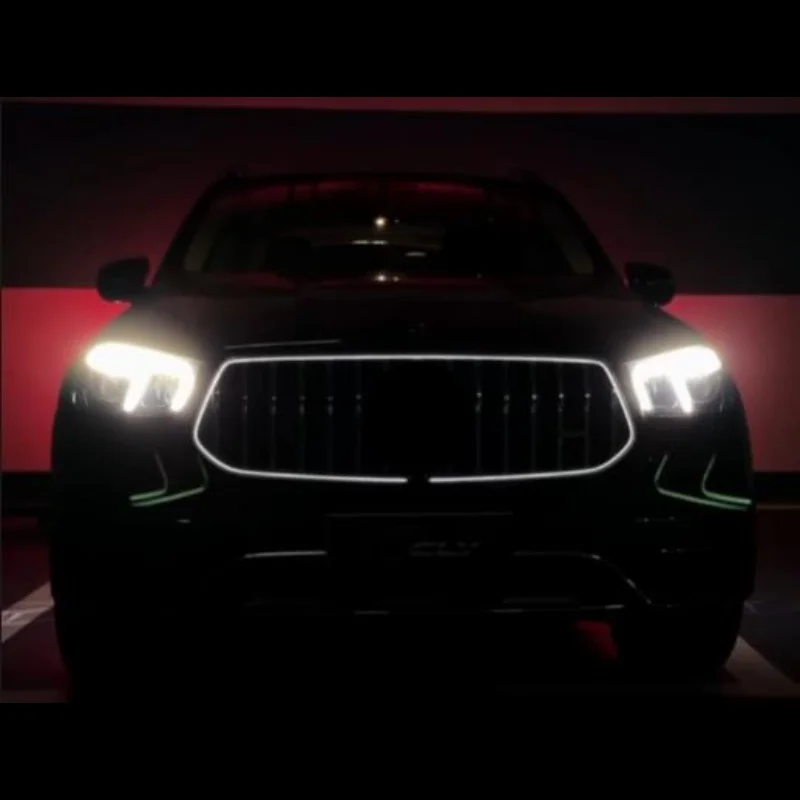 شواية مشعاع LED للسيارة شفة أمامية لسيارة Mercedes Benz GLE W167 تعديل AMG 2019-2023 شبكة مجرفة أمامية