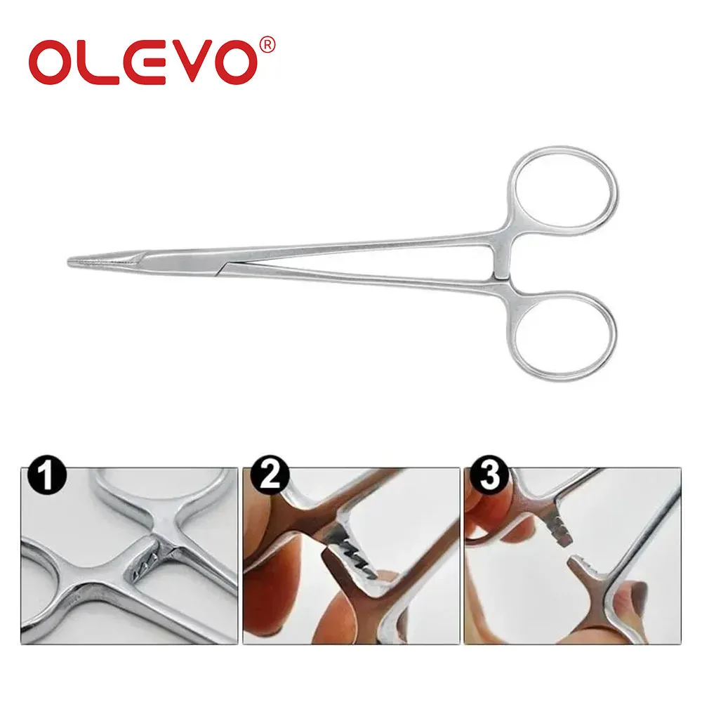 OLEVO Dental Surgicals Needle Holder Pliers Stainless Steel Forceps Orthodontic Stainless Steel Tweezer Dentist Instrument Tools