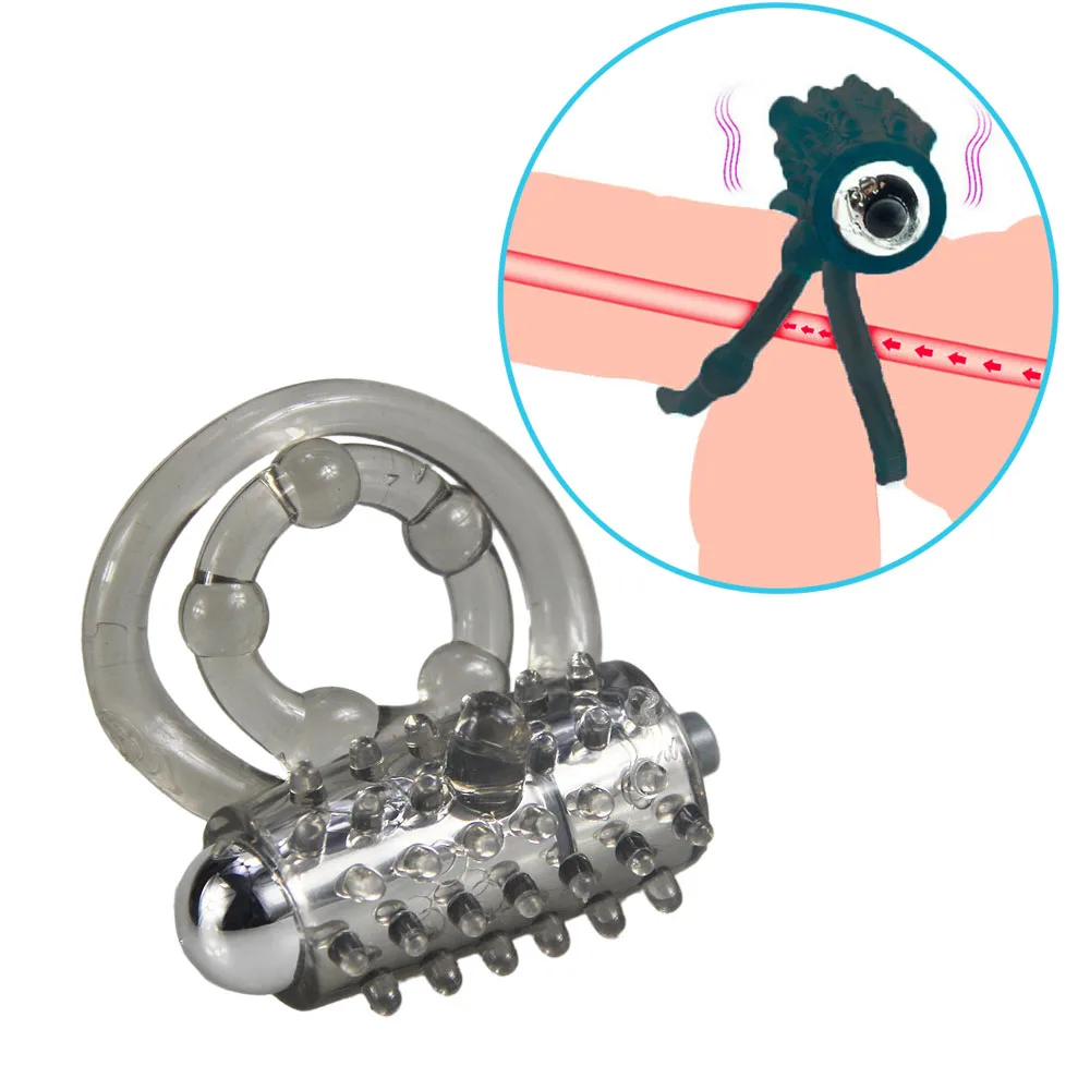 Beads Lasting Vibrators Rings Double CockRing Delay Premature Ejaculation Penis Ball Loop 2Locked Sex Toys Product for Men