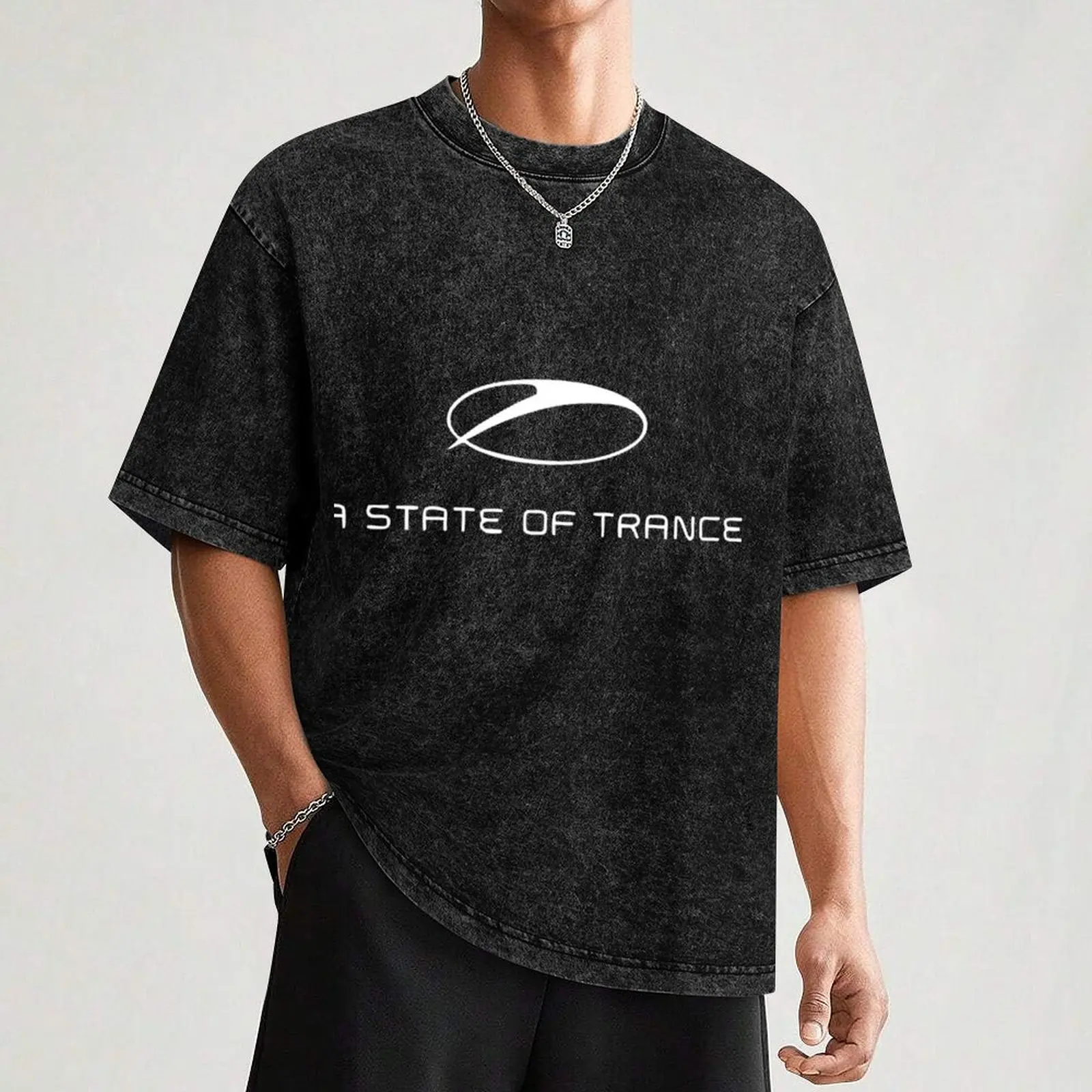 A State Of Trance T-Shirt Basic Solid Color Short Sleeve Cotton Top