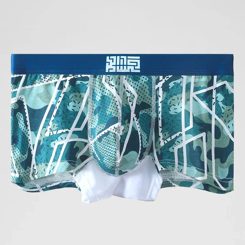 

1 шт., мужское нижнее белье, мужские хлопковые боксеры, молодежные трендовые индивидуальные удобные дышащие боксеры для мальчиков, трусы на голову