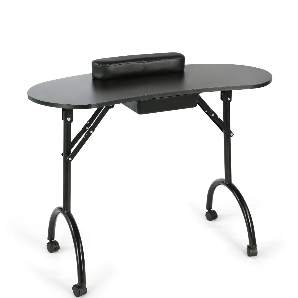 Manicure table Portable folding manicure table technician workbench set up stall with cosmetic case