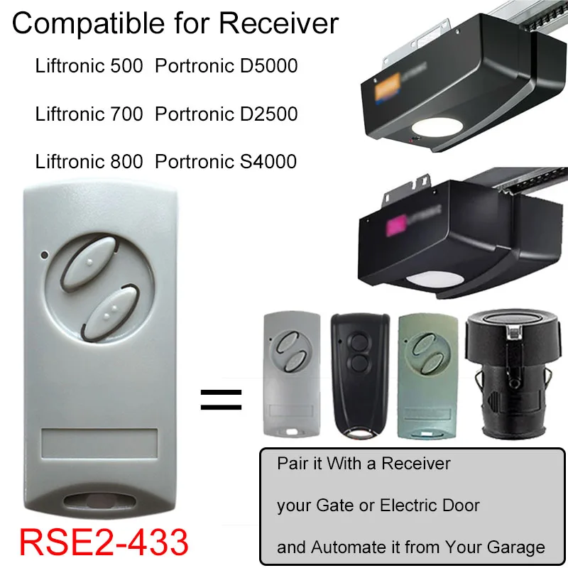 ECOSTAR RSC2 433 RSE1 433 RSZ1 433 Remote Control Garage Door Opener 433.92MHz Garage Gate Remote Control Liftronic 500 700 800