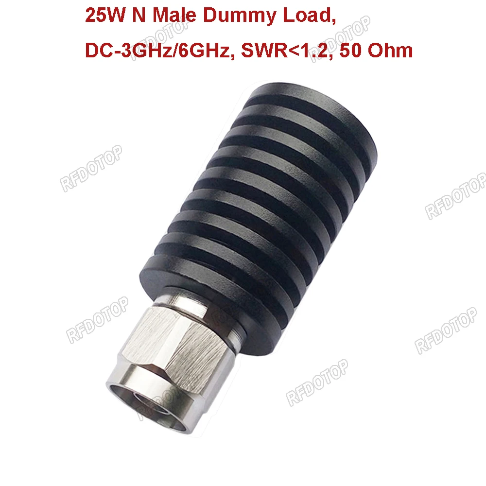 25W 3GHz/6GHz L16 N Male RF Coaxial Termination Dummy Load SWR＜1.2 50 Ohm Connector Socket Brass Straight Coaxial RF Adapters