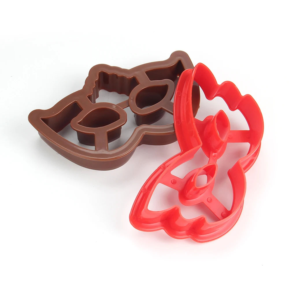 New Plastic 2pcs Dancing Masks Shape Cookie Cutters Set Bakery Craft Tools HB1105I