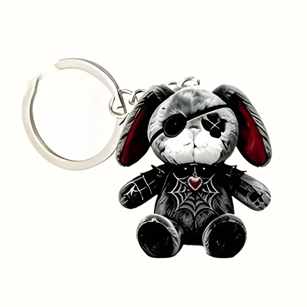 2D Flat Design Acrylic Keychain Acrylic Material Wounded Cat Style Kitten Pendant Spooky Design Y2K Style Animal Pendant