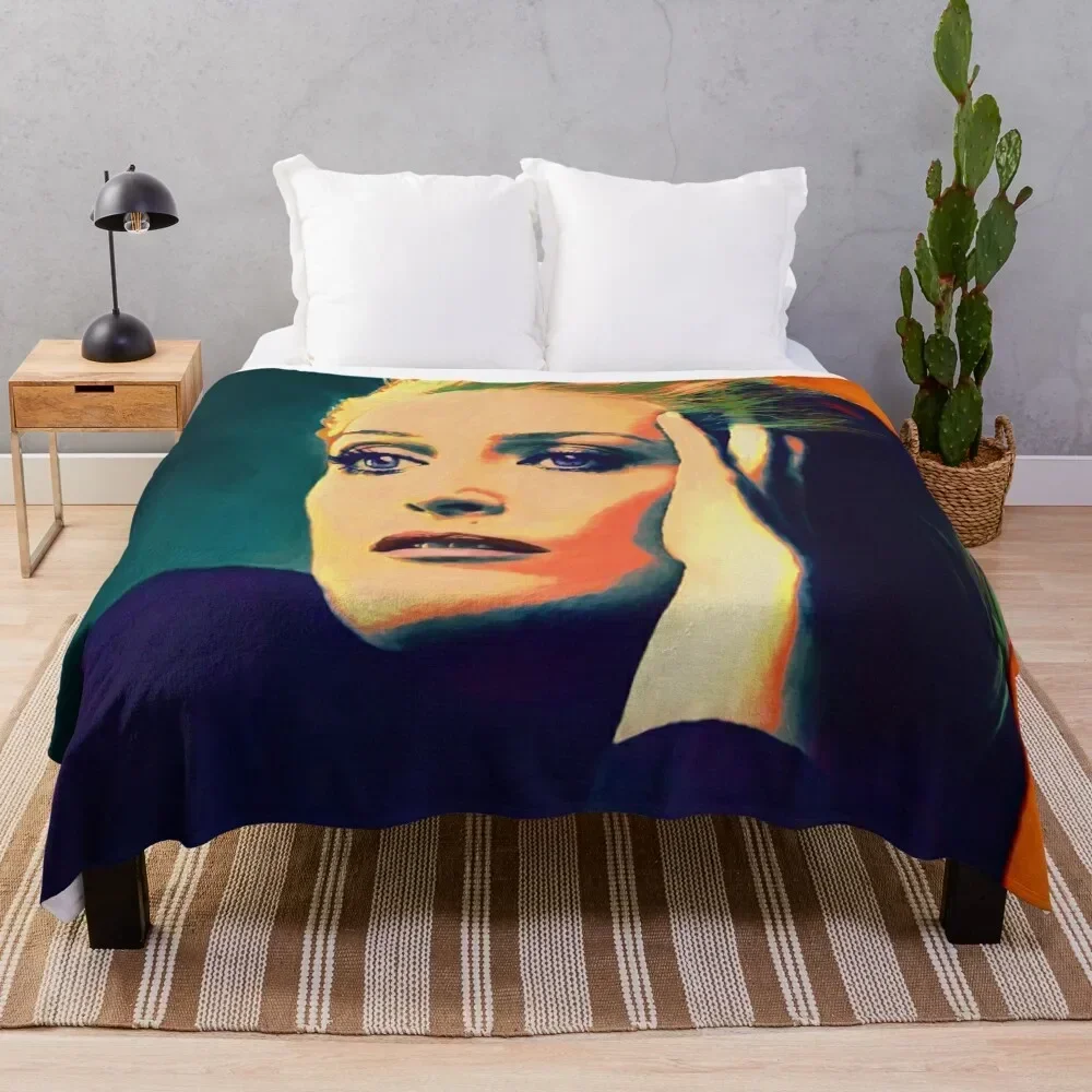 

Gillian Anderson Poster in oil colors Throw Blanket Modern Design Soft Blanket for Home Decor