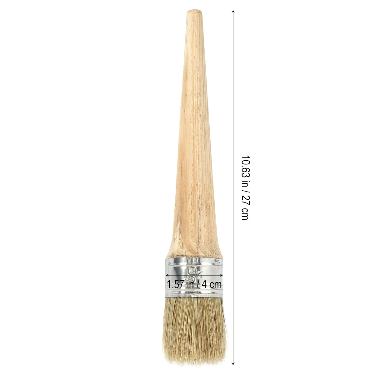 40Mm Premium Bristle Wax Brush Round Painting Brush for Hard-to-Reach Crevices Furniture Waxing Wood Projects Smooth Texture