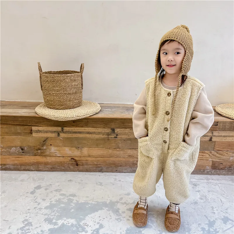 129-winter-new-unisex-kids-fleece-jumpsuits-pockets-sleeveless-korean-style-toddlers-children-thicken-warm-overalls-1-6-years