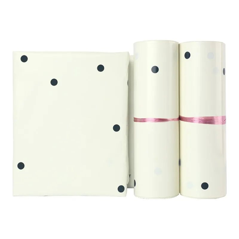 INPLUSTOP 50Pcs Poly Clothing Storage Bag White Dot Printed Envelope Party Gifts Packaging Courier Mailing Bags Ecommerce Parcel