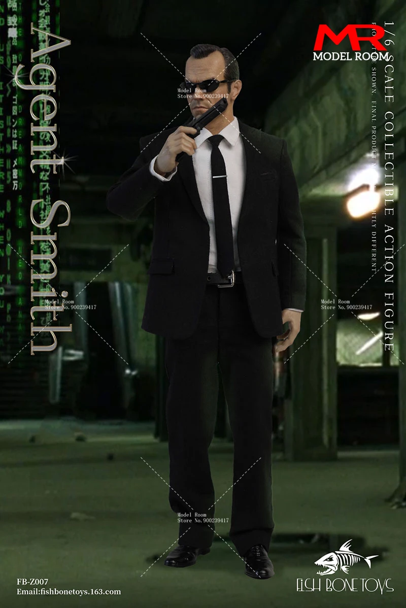 FISH BONETOYS FB-Z007 1/6 Agent Smith Hugo Weaving Action Figure 12'' Male Soldier Figurine Full Set Collectible Model In Stock