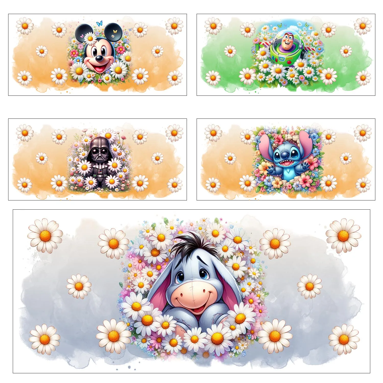 

Winnie Eeyore Buzz Mickey series easy peel waterproof DIY Decals Beauty 3D transfers uvdtf sticker 16oz uv dtf cup wraps