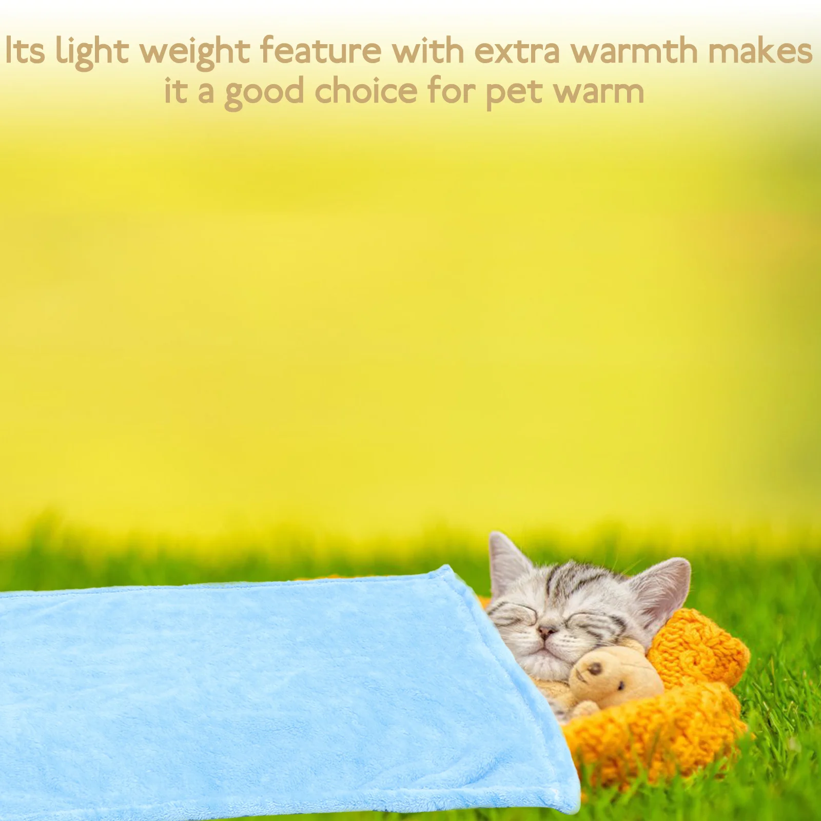 

Gorgeous Flannel Fleece Pet Blanket Cozy Warm Light Solid Color Stitching Comfortable Small Pets Gift Sky-Blue