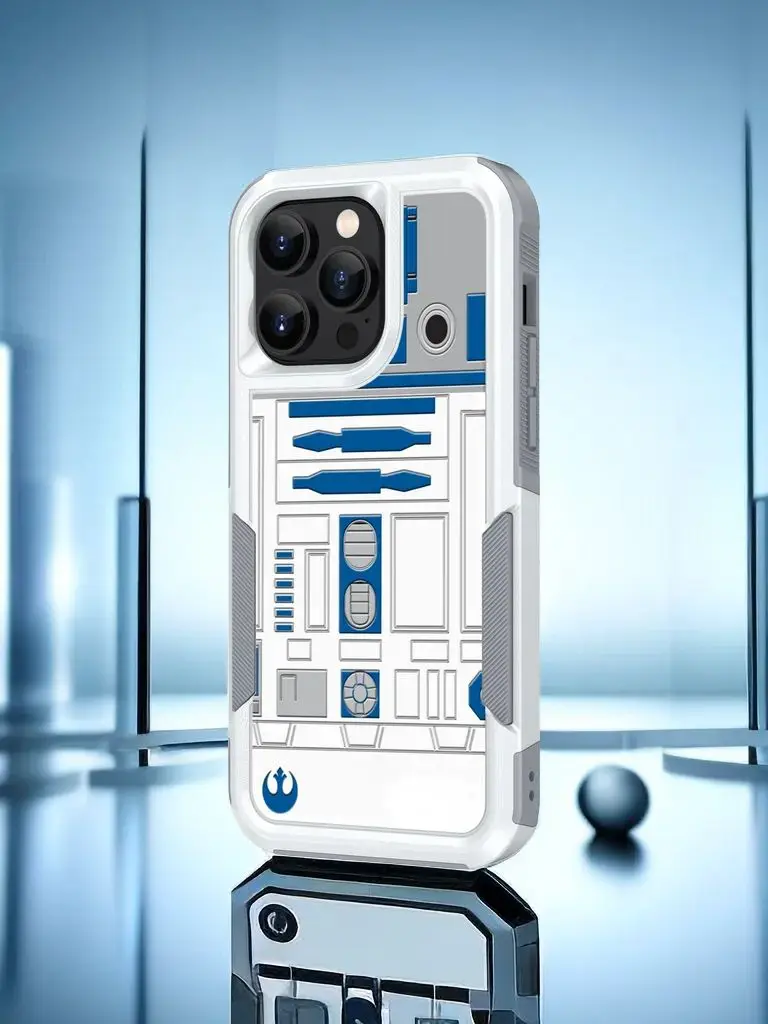 Case For IPhone SE2 XS XR 11 12 13 14 15 16 Plus Pro Max R2D2 Astronaut Robot Dual Layer Shock-Absorption Protective Cover