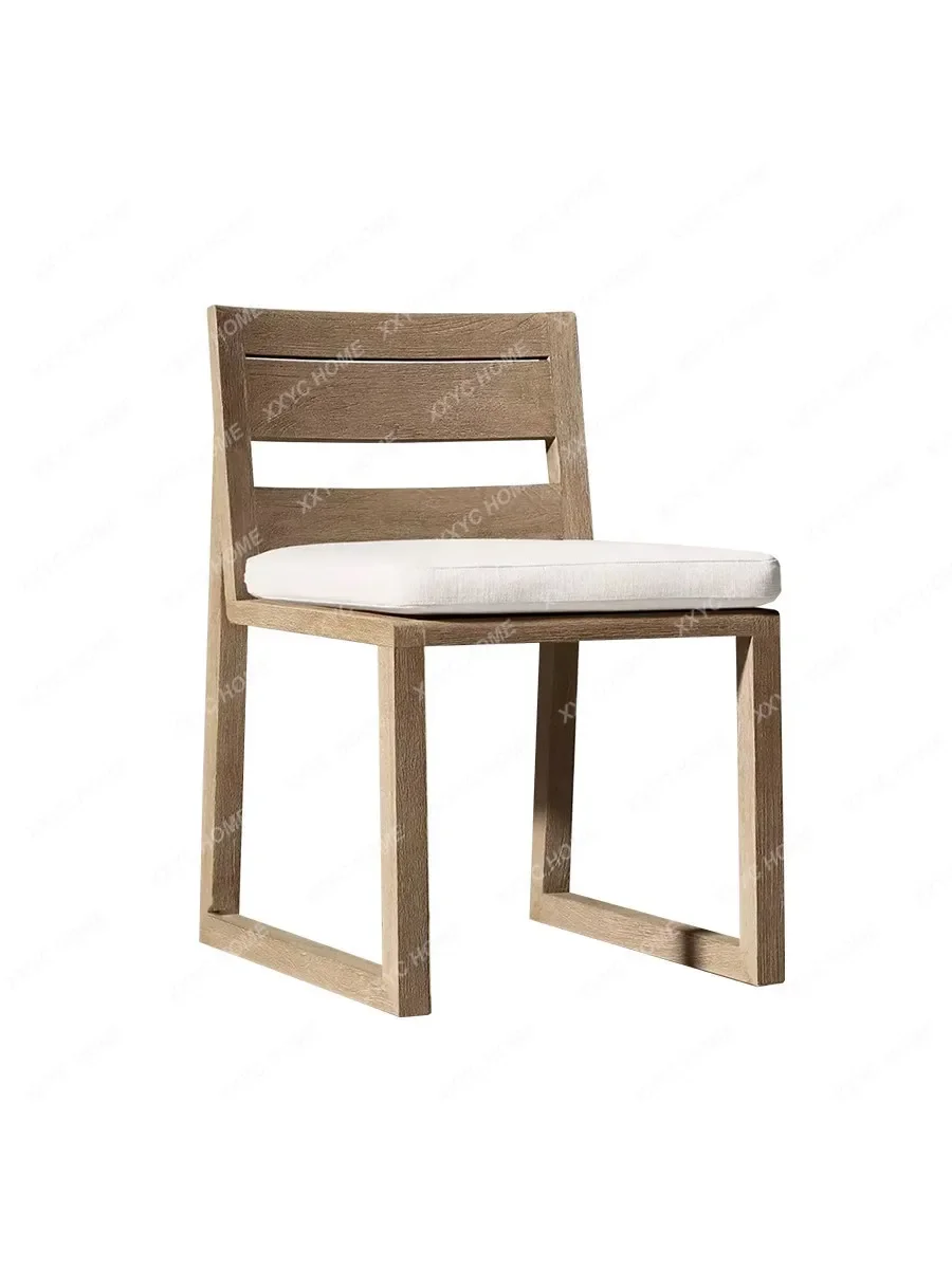 Outdoor Teak Wood Table and Chairs Set for Courtyard Leisure, One Table and Four Chairs, Outdoor Villa Hotel Long Table and Chai