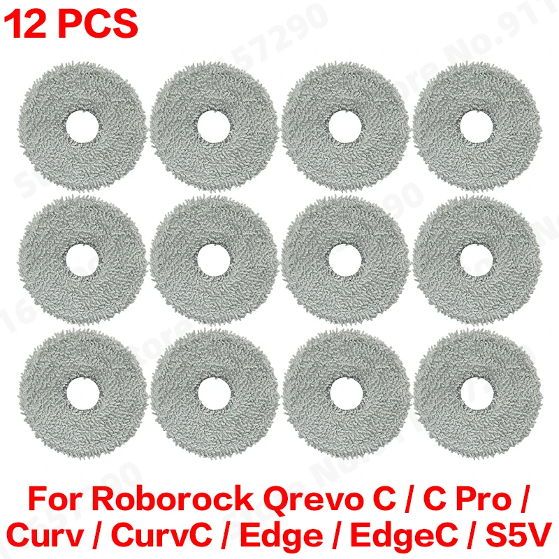 Roborock Qrevo C/C Pro/Curv/CurvC/Edge/EdgeC/S5V Kompatibles Haupt- und Seitenbürsten-Set, Wischtücher, Staubbeutel & Filterset