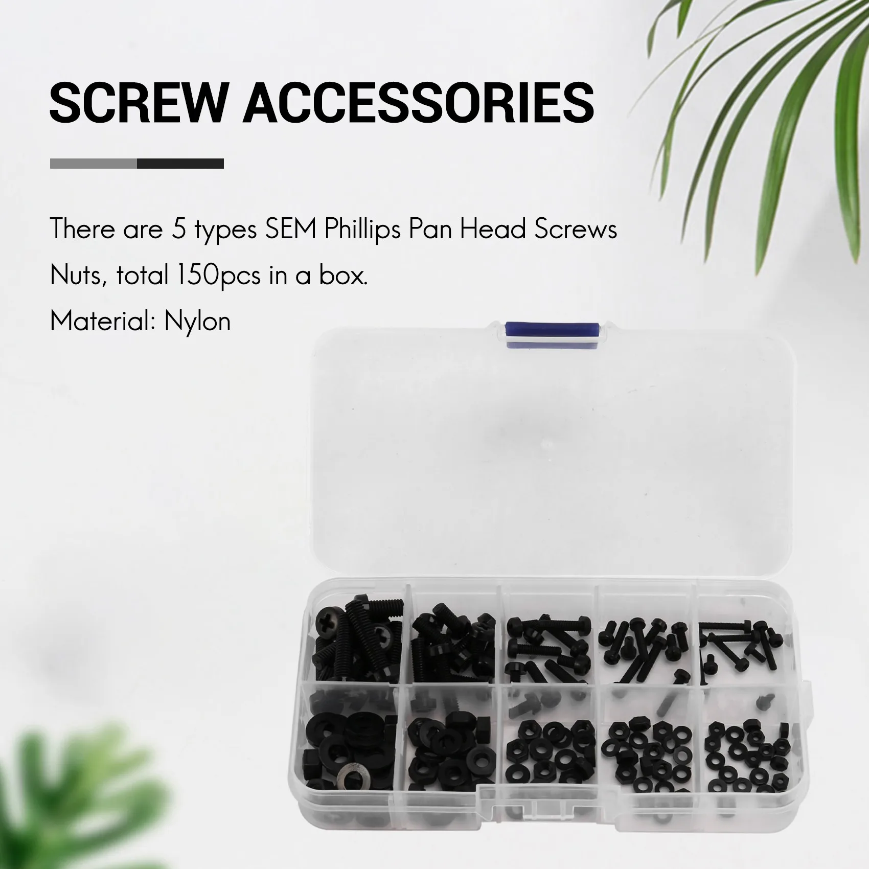 Nylon screw 150Pcs M2 M2.5 M3 M5 Nylon Hex Screw Bolt Nut Standoff Spacer Assortment Kit Black