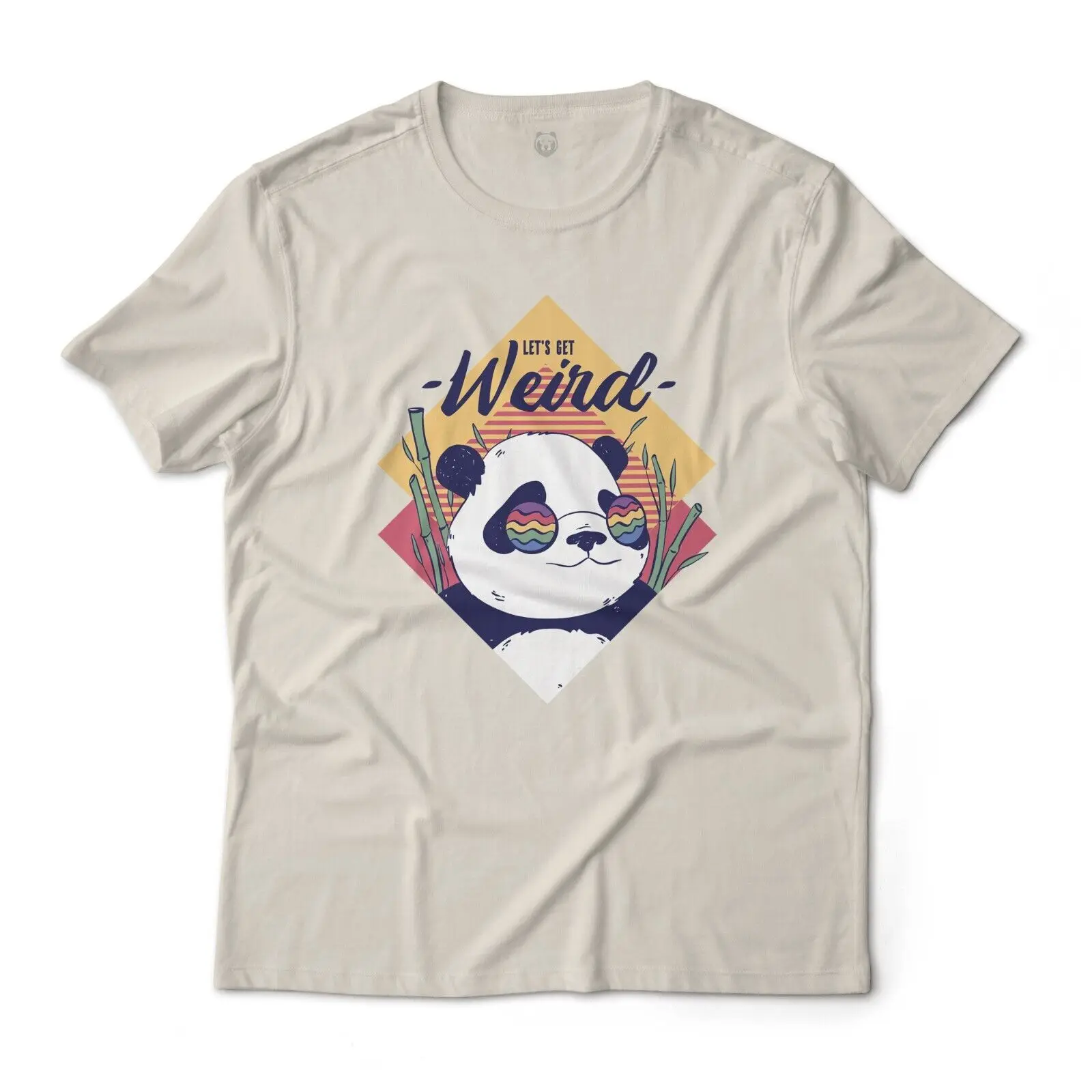 

Let's Get Weird Funny Hipster Panda Graphic T-Shirt Lightweight Cotton Tee