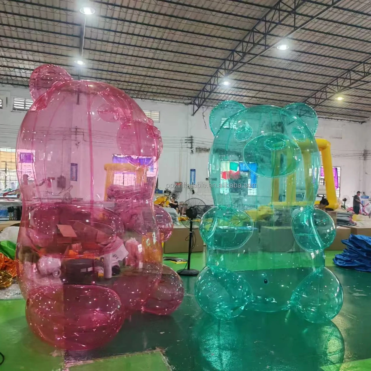 

Portable Party Event Decoration PVC Air Sealed Inflatable Teddy Bear Transparent Neon Pink Toy Halal Big Giant Inflatable Gummy
