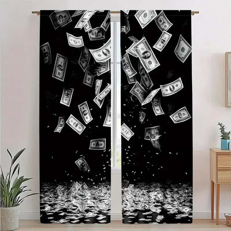 ستائر مطبوعة نقدية للأوراق النقدية الأمريكية، ستائر حقيبة عمود المصباح 42*84، غرفة المعيشة في غرفة النوم، ديكور المنزل، ديكور الغرفة
