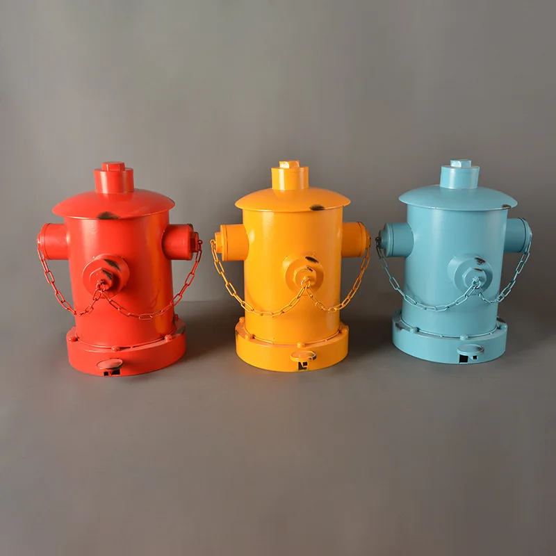 Vintage fire hydrant trash can ornament, iron mailbox model, industrial style creative home soft furnishing storage