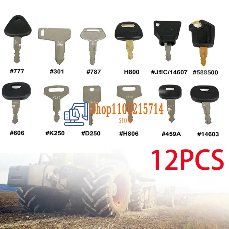 12Pcs Key Master Key Ignition for 5P8500 Komatsu 787 Kobelco K250 Hitachi H800 Agricultural Heavy Plant Machinery Digger Tractor