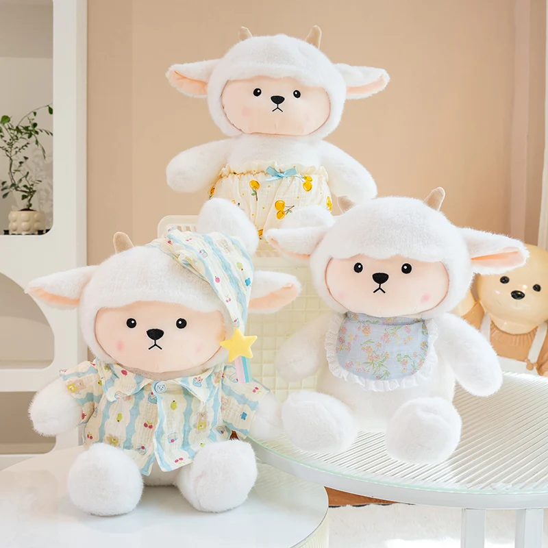

22 см милые овечьи плюшевые игрушки мультфильм Kawaii мягкие куклы для девочек спальный компаньон плюшевые игрушки домашний декор подушка