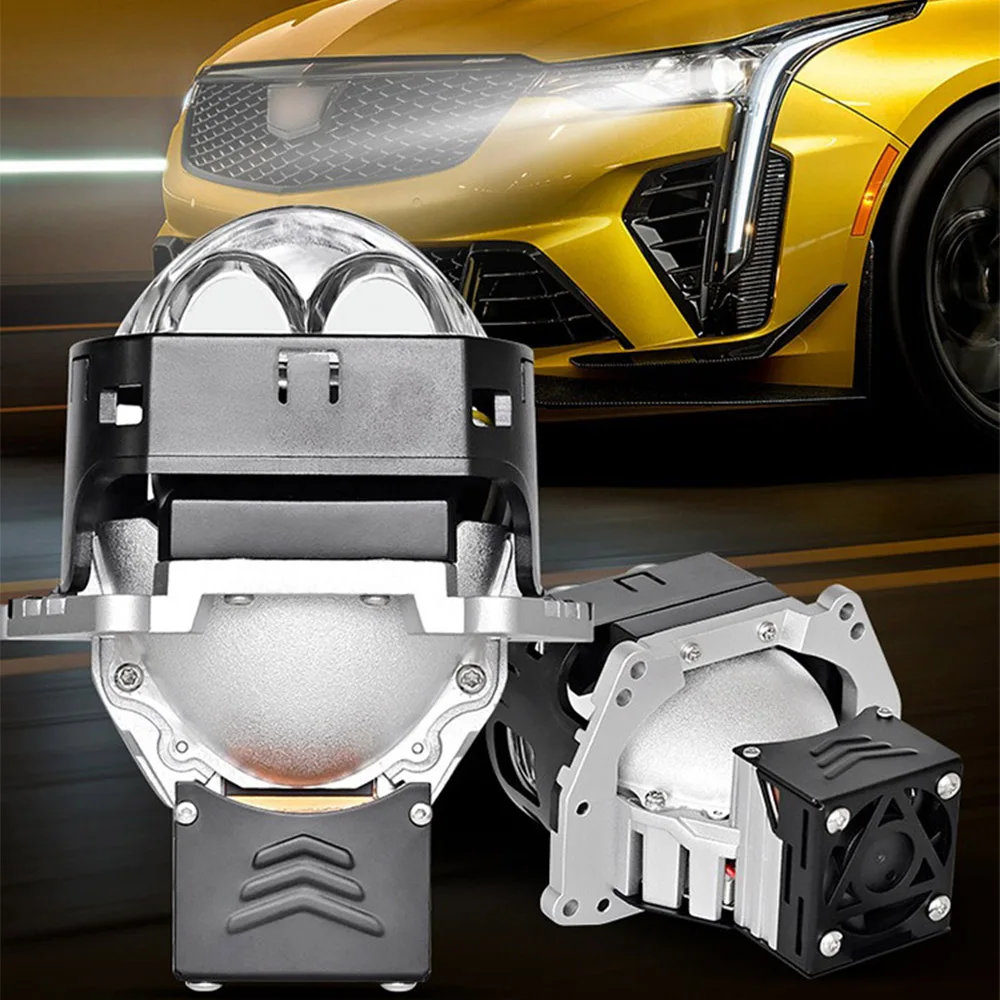 

3 inch bi led 2 laser projector lens 12V 80W 6000K 32000LM S500 square dual lens for car headlight retrofit H4 H7 hi lo beam
