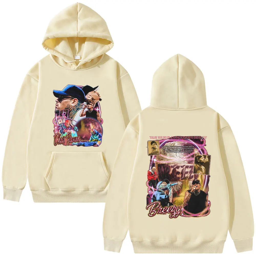Rapper Chris Brown Breezy Bowl XX Tour 2025 Hoodie Men Women Hip Hop Fashion Pop Music Streetwear Men's Casual Vintage Hoodies