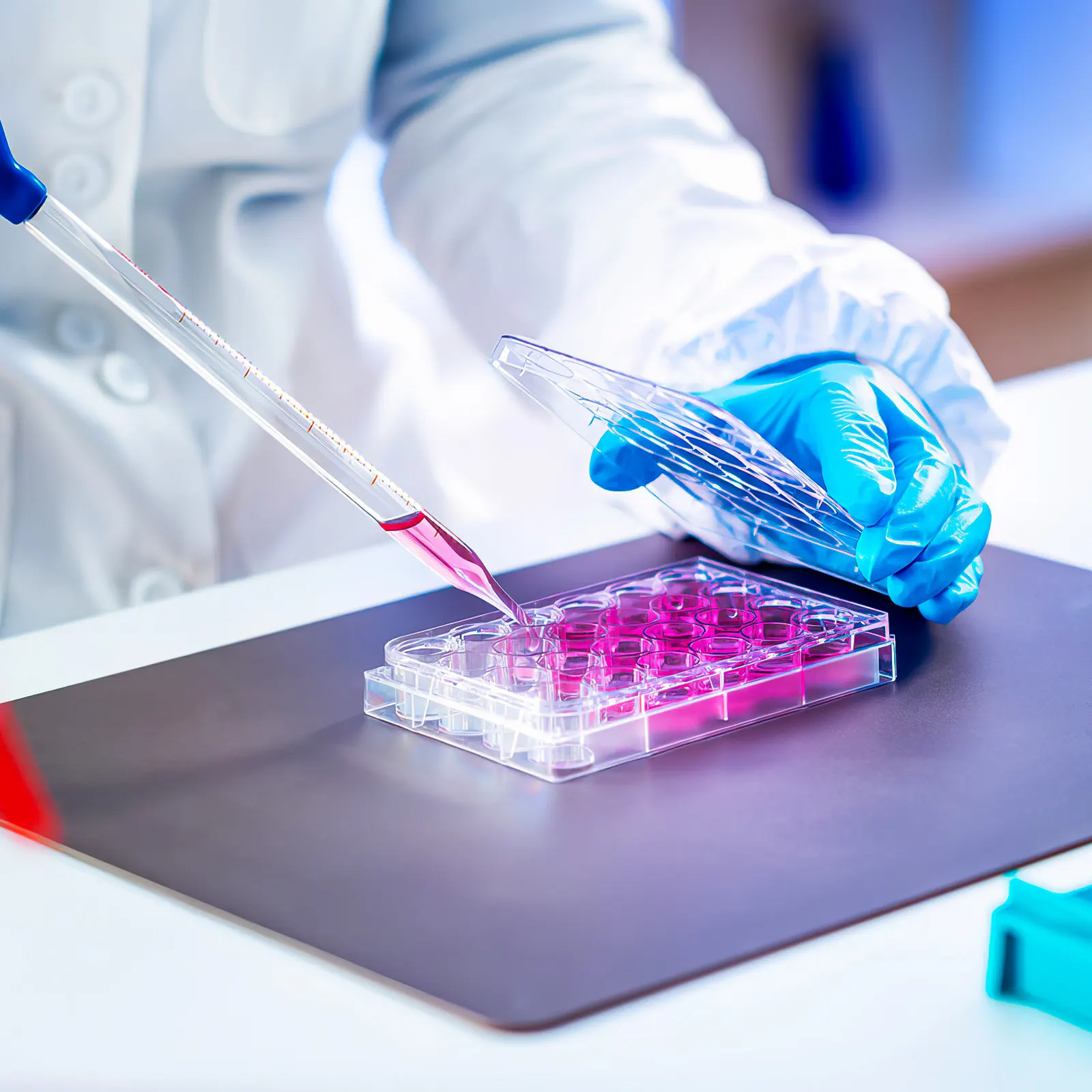 24 Well Cell Culture Plate Sterile Polystyrene Labware for Research Teaching and Sample Testing