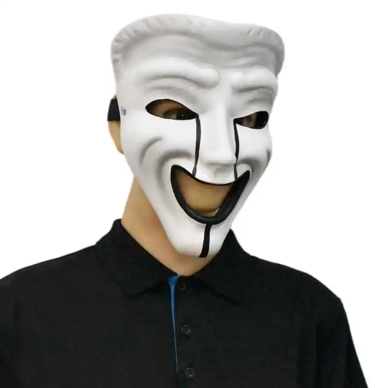 Le Cool Funny and scary smiley face mask, blank Halloween ghost parade costume prop headgear new view 5