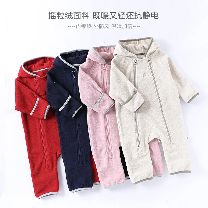 Baby Clothes for Boys and Girls in Autumn and Winter Baby Jumpsuits Newborns Warm Fleece Outerwear for Going Out