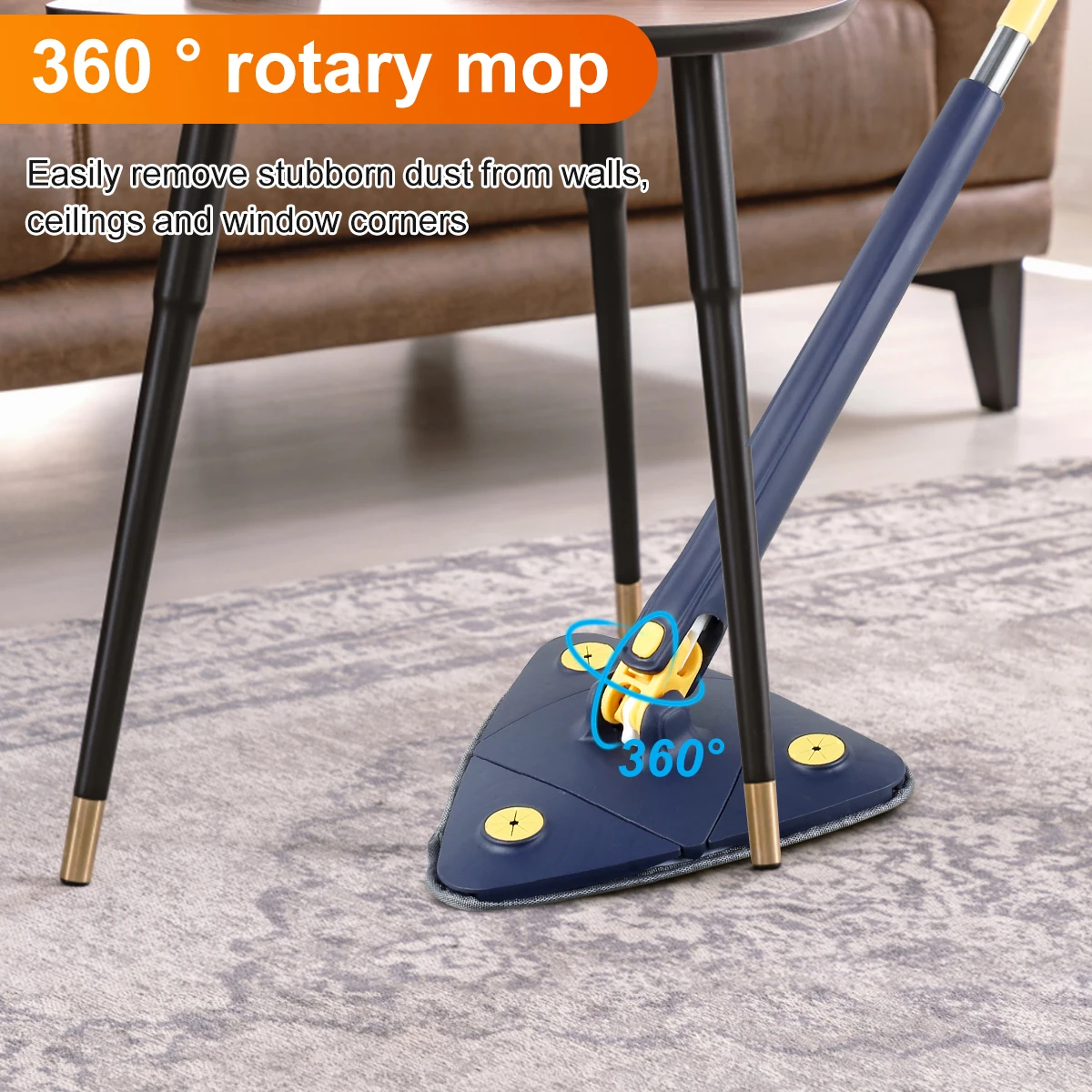 Extendable Triangle Mop 360° Rotatable Foldable Adjustable 130 Cm Self Water Squeezing Wall Floor Wet Dry Ceiling Cleaning Tools