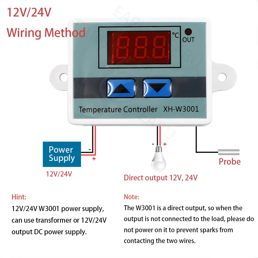 W3001 W3002 Digital Control Temperature Microcomputer Thermostat Switch Thermometer New Thermoregulator DC12/24 AC110-220V