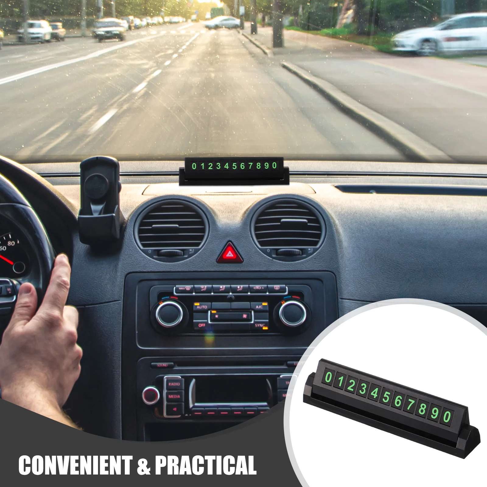 

Car Temporary Parking Card Phone PVC Material Sturdy Quick Use Hidden Design Efficient Temporary Parking Phone