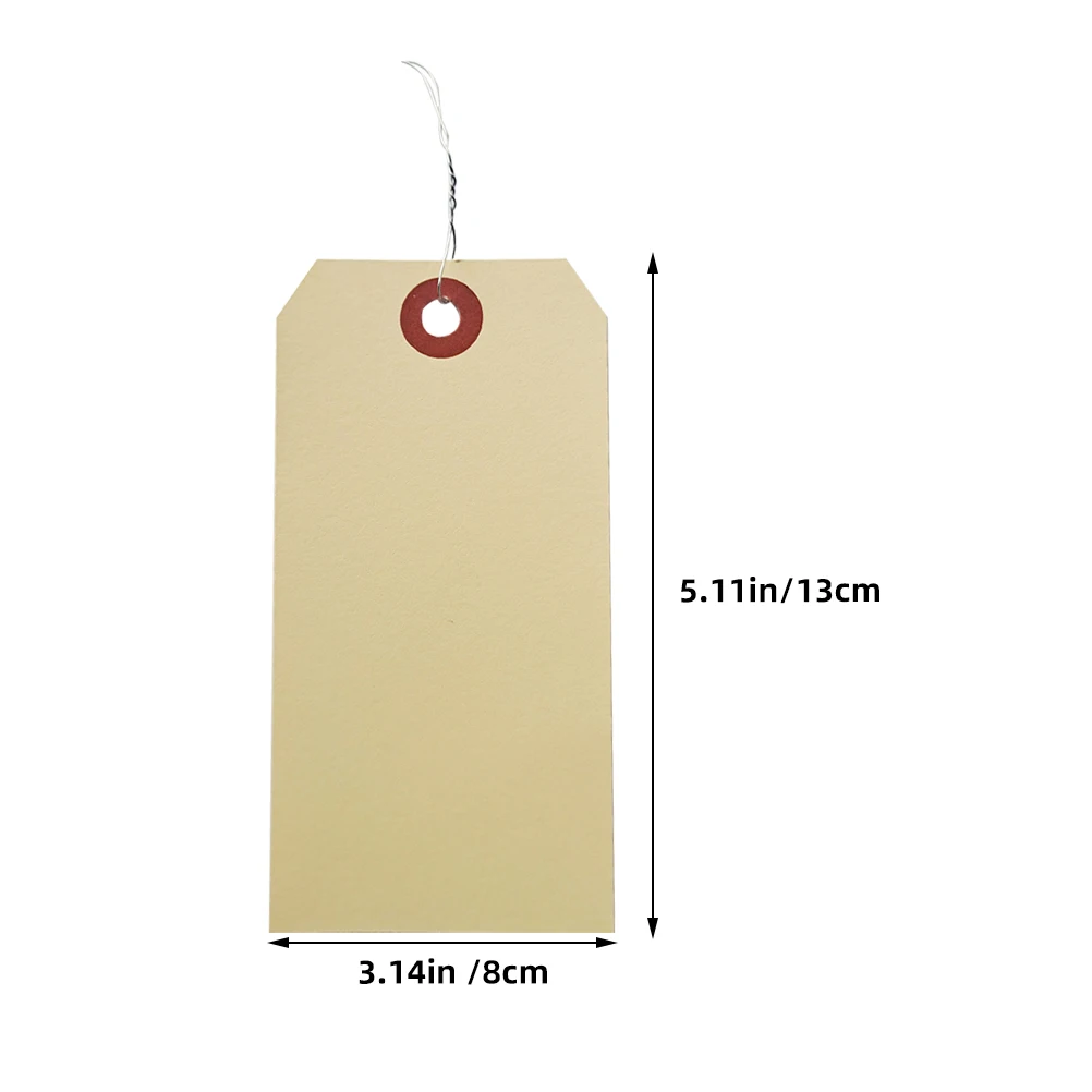 100 pcs Shipping Tags Manila Wire Tags Packaging Wired Tags Blank Tags Shipping Wired Tags Packaging Tags with Iron Wires