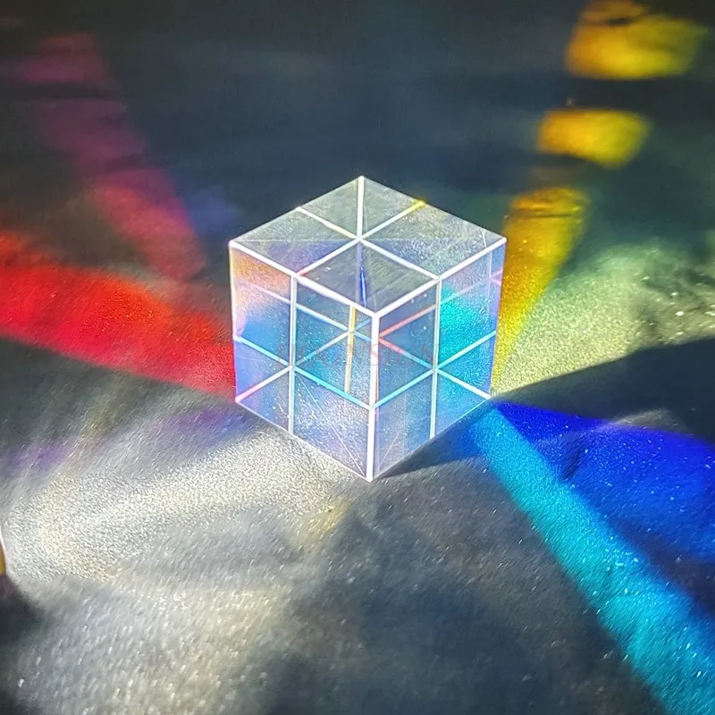 Physics teaching instrument Chromatic prism six-sided polishing large 30mm processing optical glass prism light cube gift