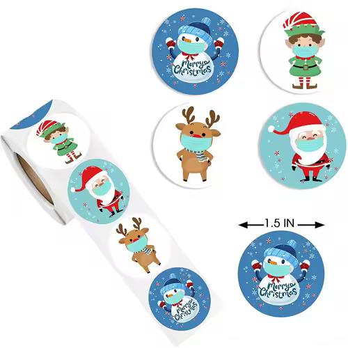 Children's Christmas gift label stickers School teachers commended students reward Self-adhesive Decorative gifts series - Image 5