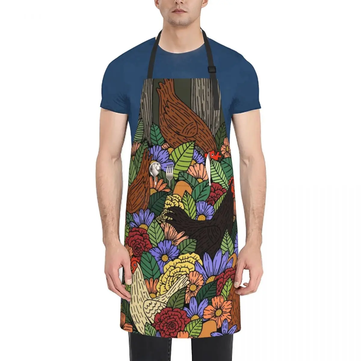 

Whimsical Chicken Garden Apron Things For The Home restaurant accessories Apron