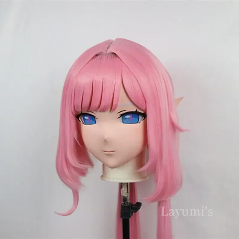 (B24) Handmade Custom Full Head Mask with Backshell Crossdressing Silicone Anime Game Honkai Impact Elysia Kigurumi Cosplay Mask