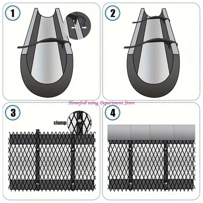  Sink tree leaves Anti Clogging Mesh Cover Plastic Gutter Guard Mesh with Clip