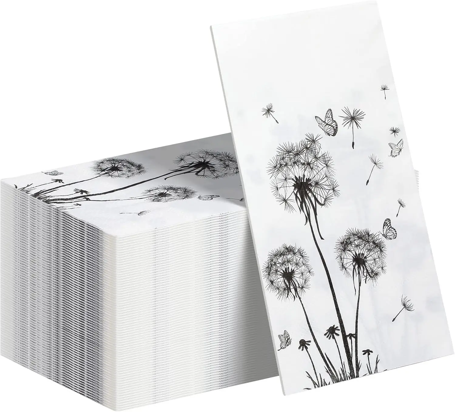 

Dandelion Disposable Hand Towels 100 Sheets for Bathroom Guest Paper Napkins 4.3x7.9 Inch Dinner Party Kitchen Wedding Supplies