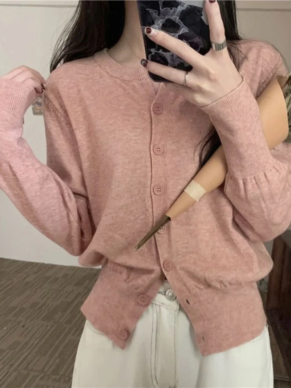 Pure Desire Cardigan lavorato a maglia da donna coreano Sle OpenFront Svel maglione Street Sle SlimFit PrimaveraAutunno Inverno