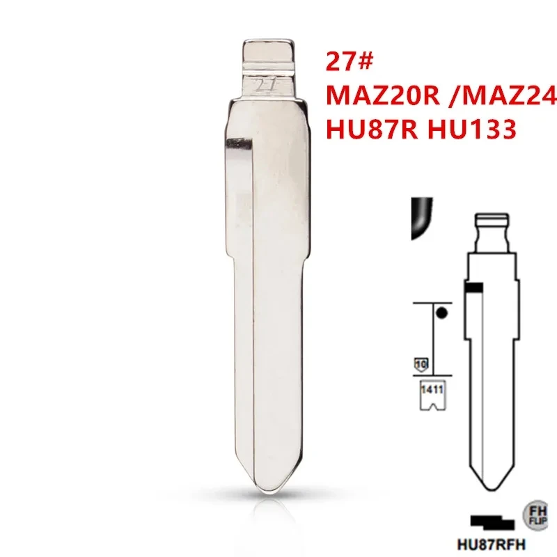 Hoja remota KD VVDI de 10 unids/lote, recambio de llave de coche, sin cortar, para Mazda M3, M5, M6, MAZ24, HU87R, HU133