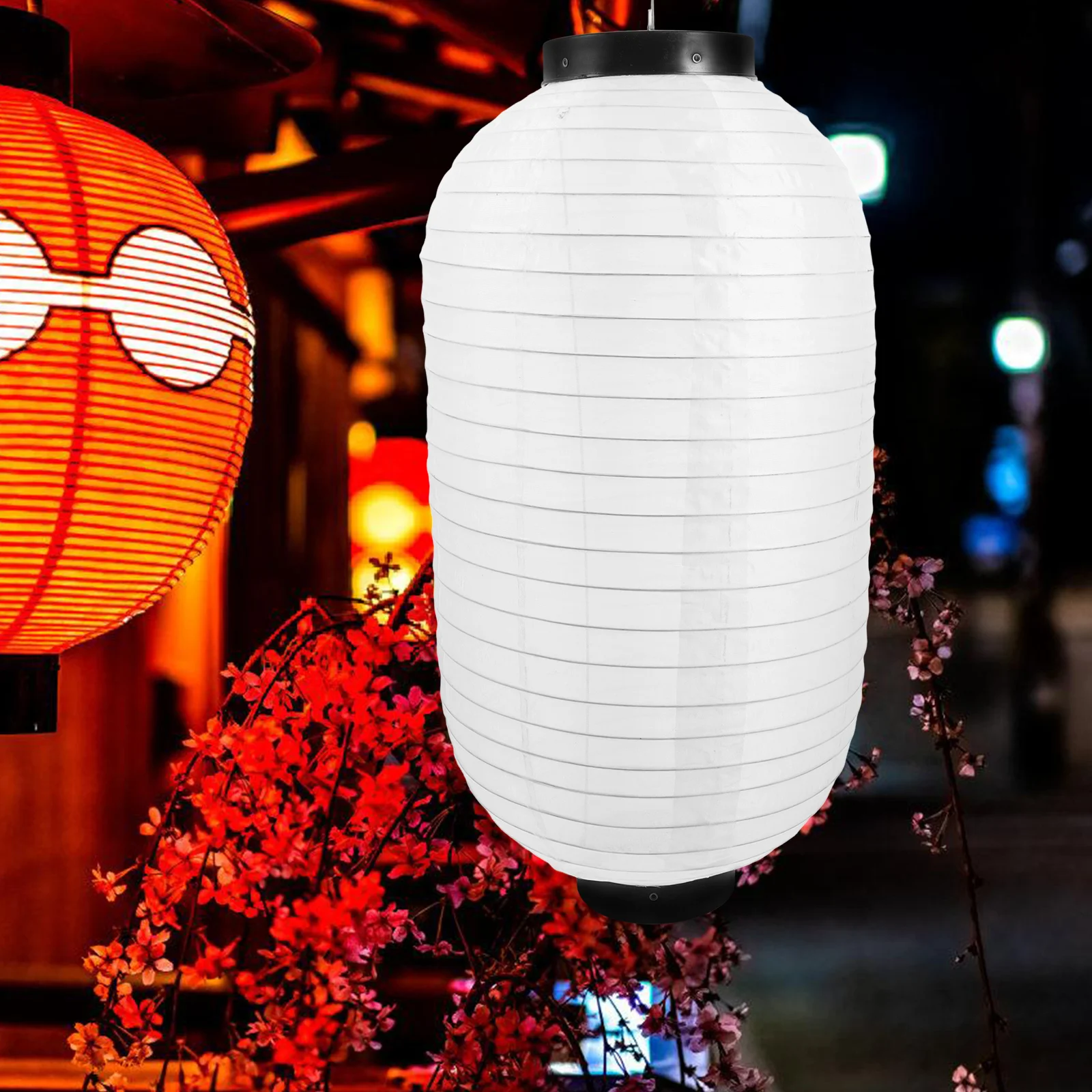 2 Pcs Japanese Silk Lantern Indoor Plants Paper Hanging Lamp Shade Chinese Lanterns Outdoor Solar Lights Decor Decorations